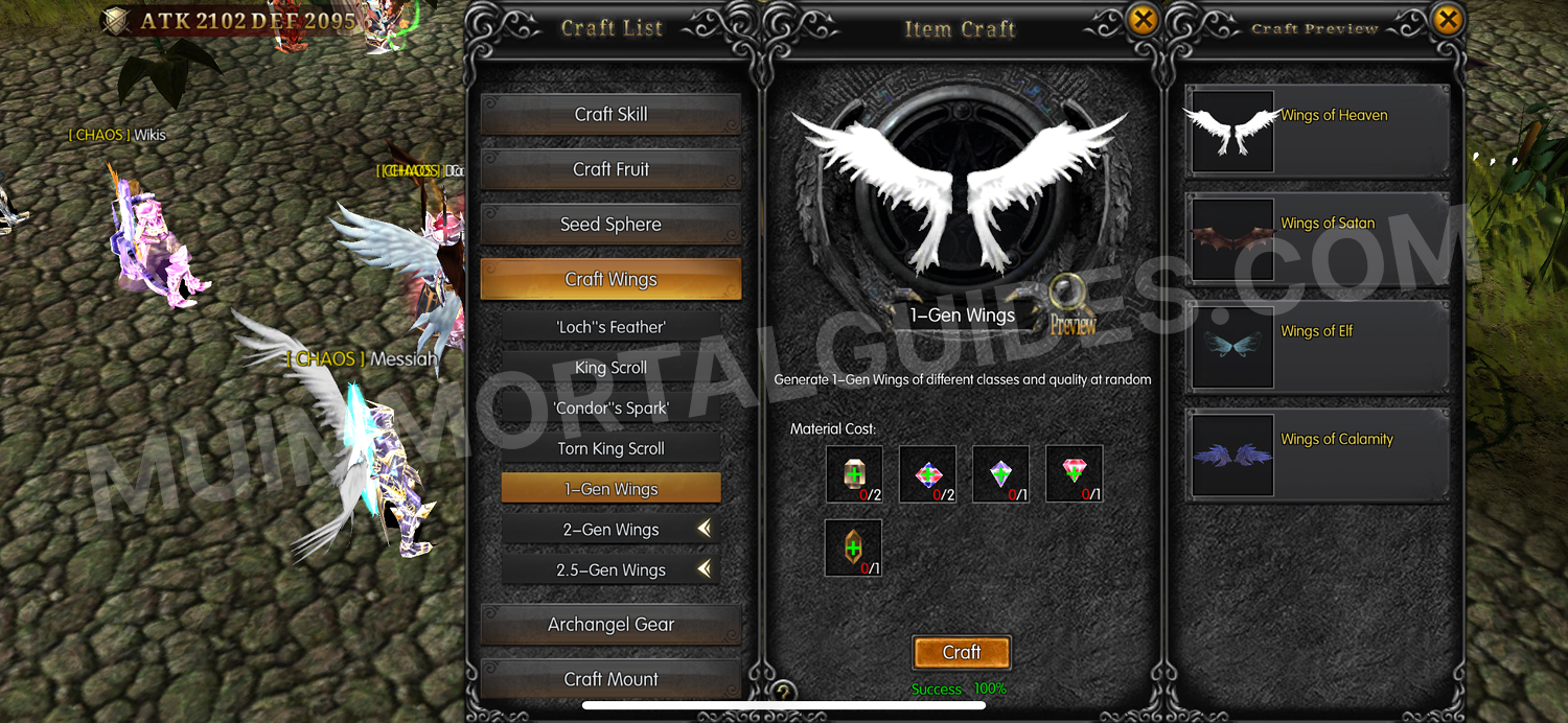 MU Immortal Wings Crafting Guide (2025)
