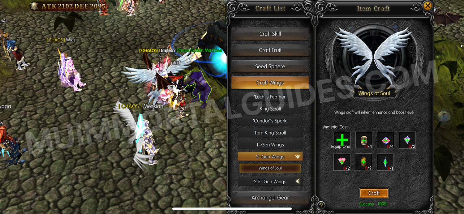 Crafting 2-Gen Wings screenshot