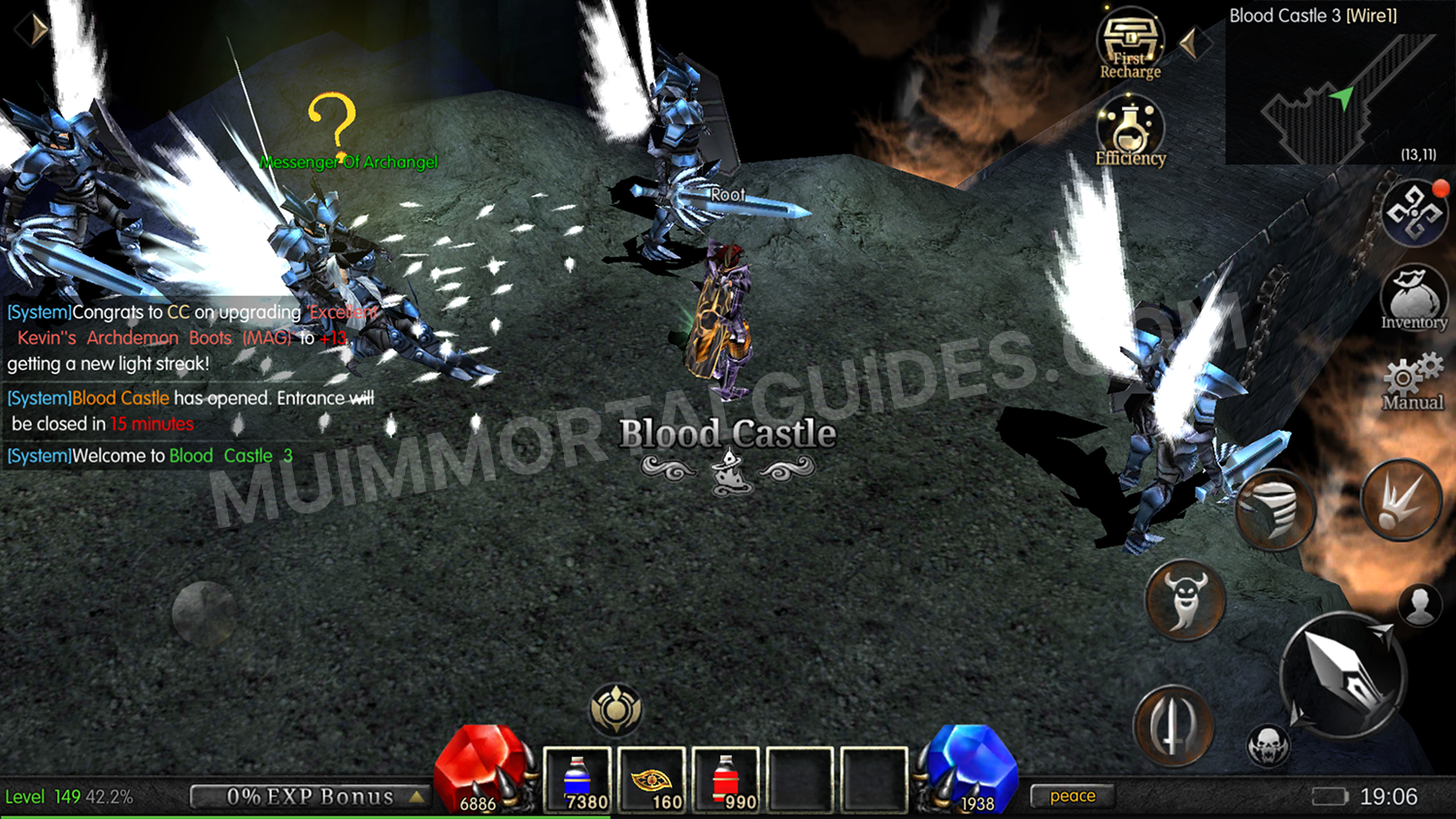 Screenshot of the Blood Castle event in MU Immortal