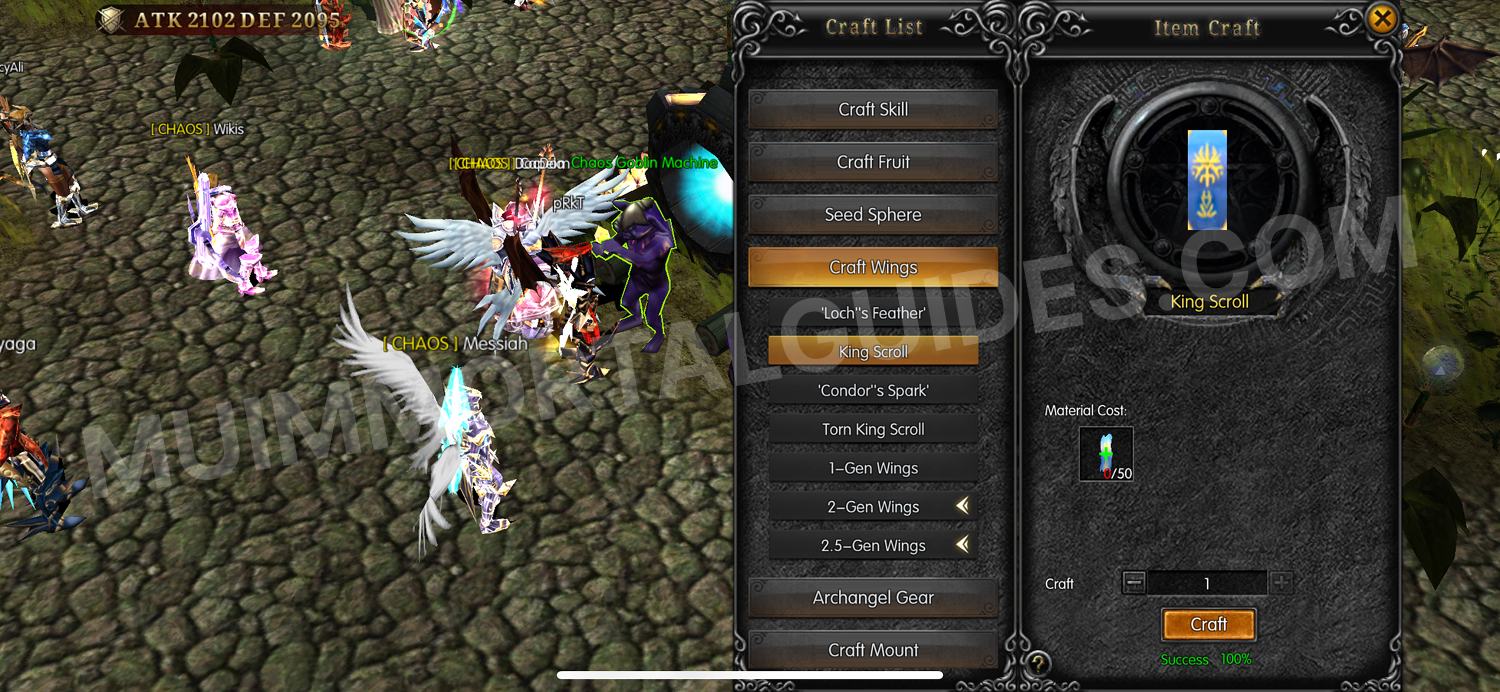 Screenshot of the King Scroll in the Chaos Goblin Machine