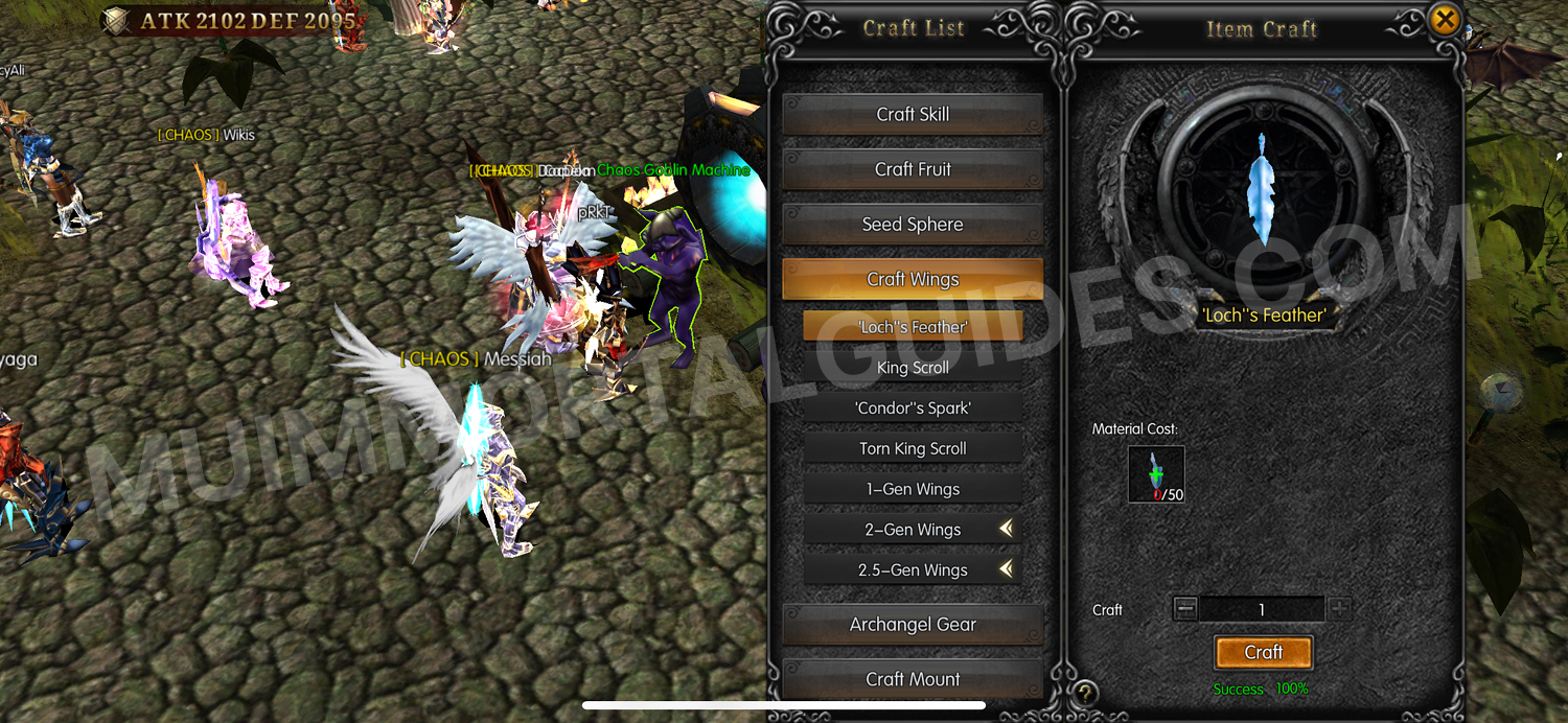 Screenshot of the Loch's Feather in the Chaos Goblin Machine