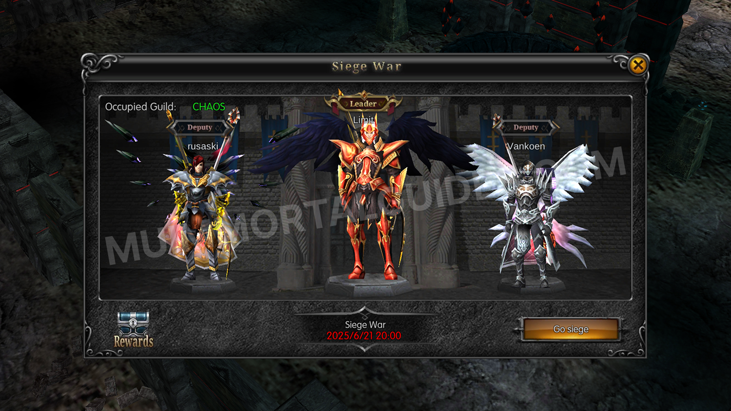 MU Immortal siege war PvP