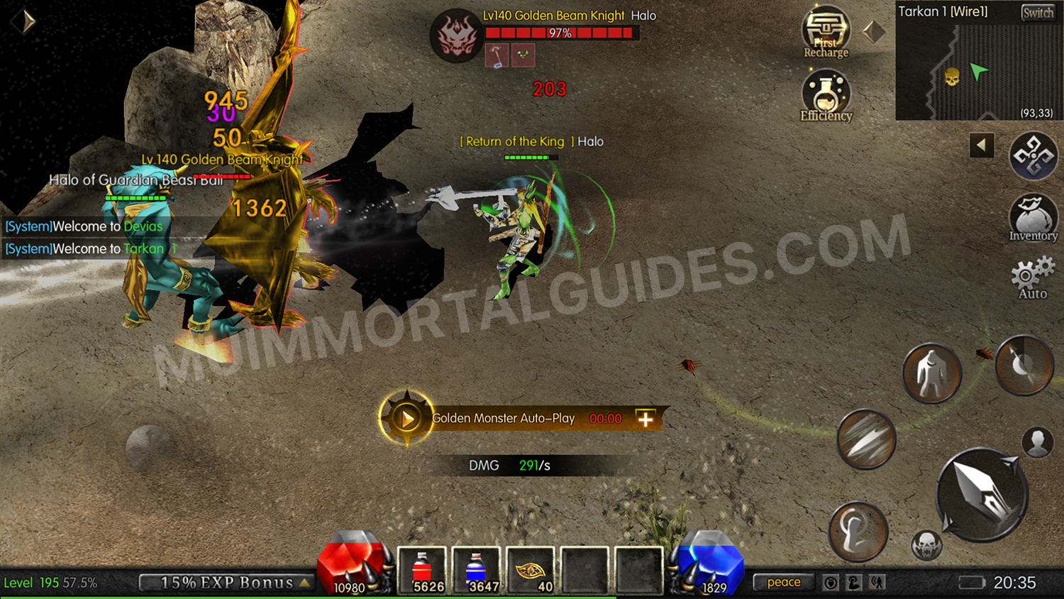 MU Immortal screenshot of a Tarkan Golden Monster