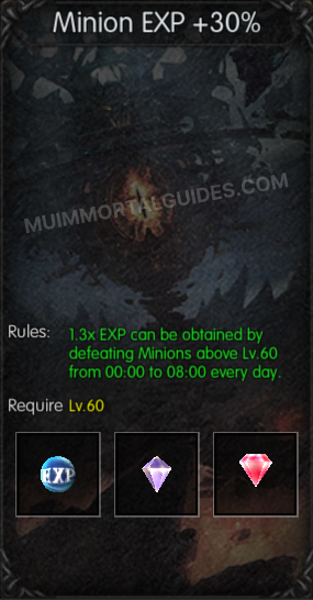 Minion EXP +30%
