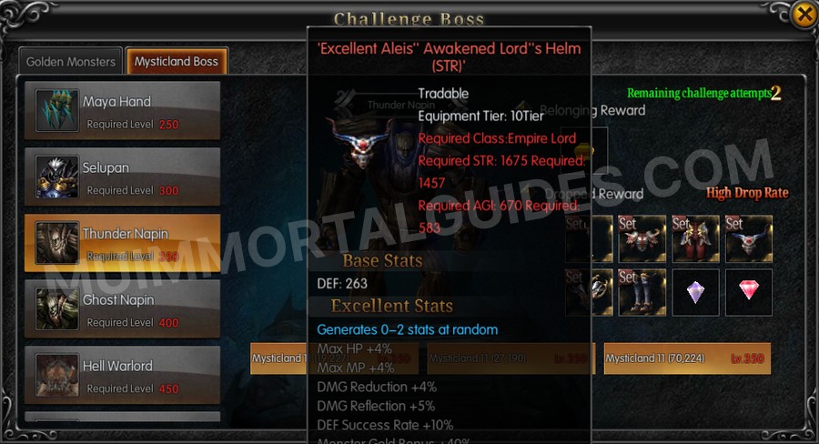 In-game screenshot of Excellent Aleis' Awakened Lord's Helm (STR) tooltip