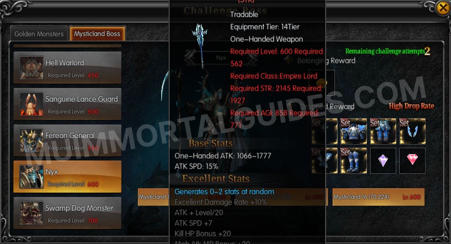 In-game screenshot of Excellent Aleis' Odin Snow Wolf Scepter (STR) tooltip