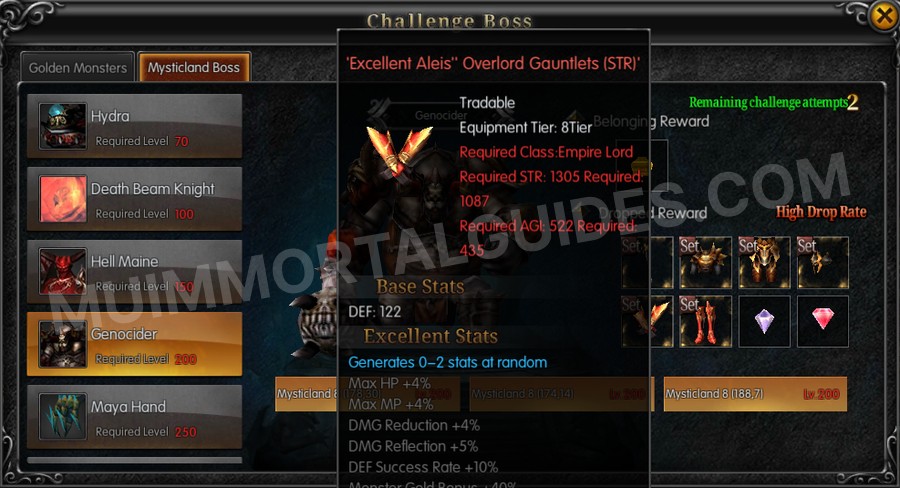In-game screenshot of Excellent Aleis' Overlord Gauntlets (STR) tooltip