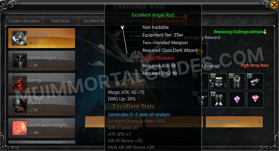 In-game screenshot of Excellent Angel Rod tooltip