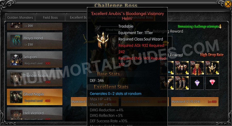 In-game screenshot of Excellent Anubis's Bloodangel Visionary Helm tooltip