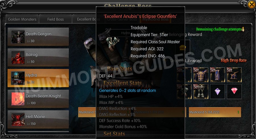 In-game screenshot of Excellent Anubis's Eclipse Gauntlets tooltip