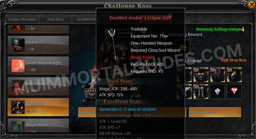 In-game screenshot of Excellent Anubis's Eclipse Staff tooltip