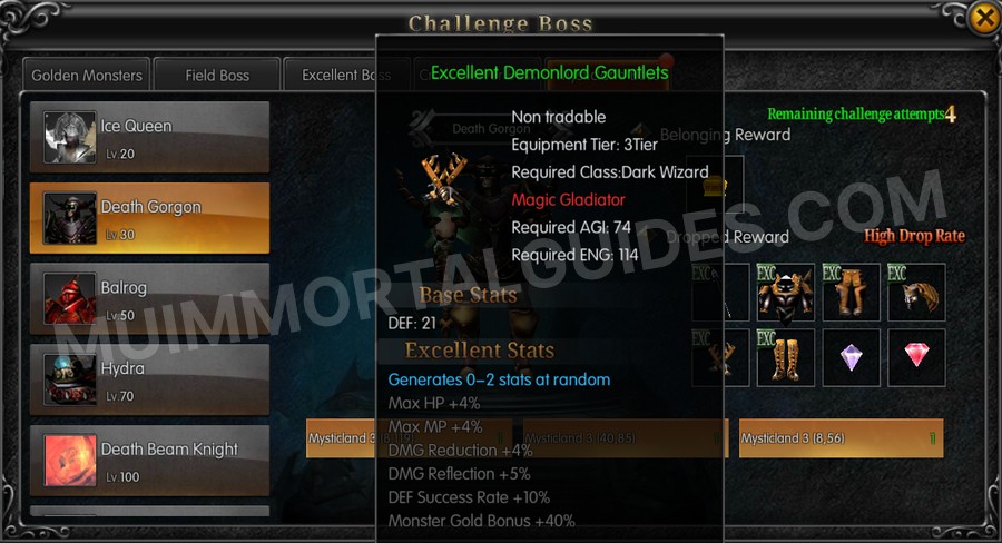 In-game screenshot of Excellent Demonlord Gauntlets tooltip