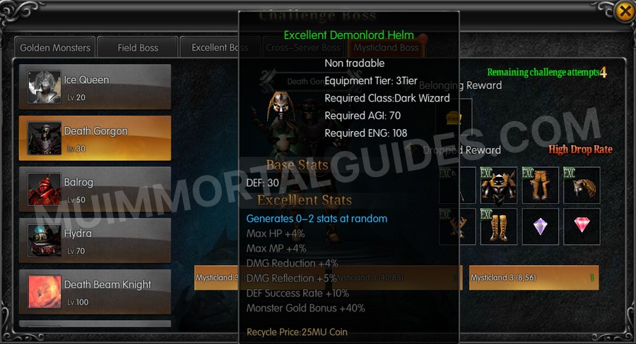 In-game screenshot of Excellent Demonlord Helm tooltip