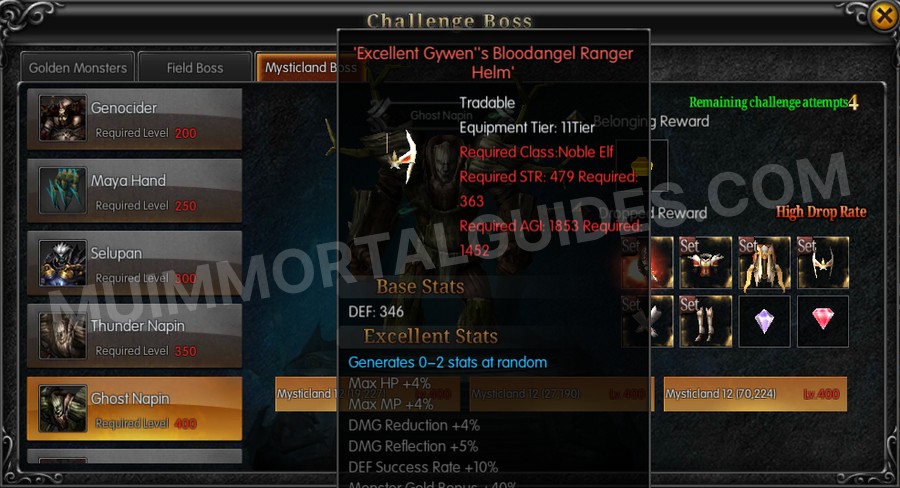 In-game screenshot of Excellent Gywen's Bloodangel Ranger Helm tooltip