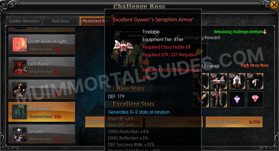 In-game screenshot of Excellent Gywen's Seraphim Armor tooltip