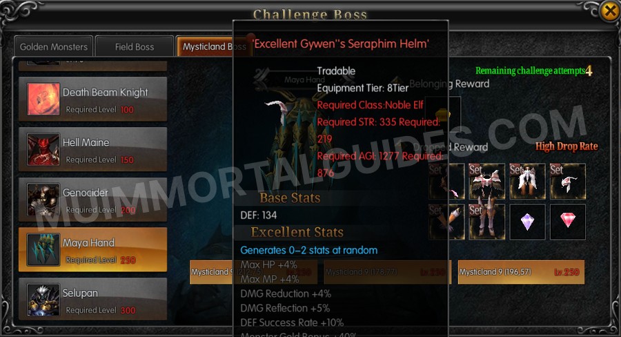 In-game screenshot of Excellent Gywen's Seraphim Helm tooltip