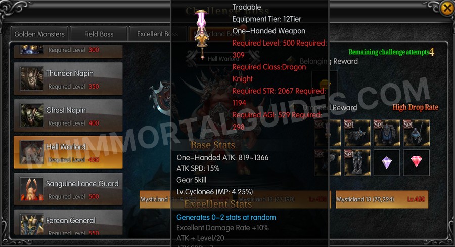 In-game screenshot of Excellent Hans' Dark Angel Sword tooltip