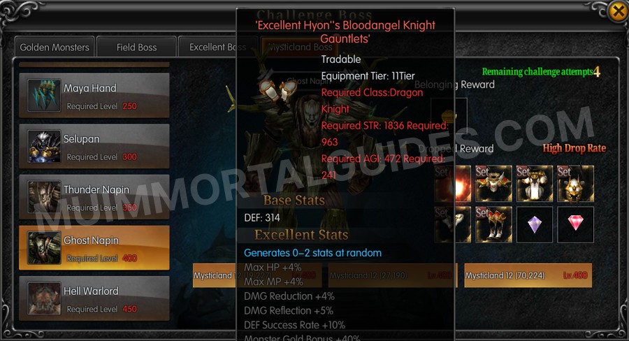 In-game screenshot of Excellent Hyon's Bloodangel Knight Gauntlets tooltip