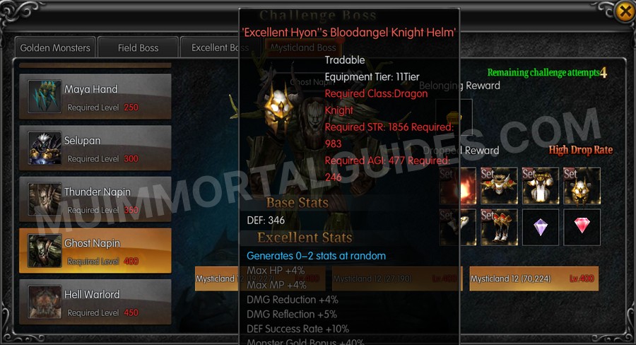 In-game screenshot of Excellent Hyon's Bloodangel Knight Helm tooltip