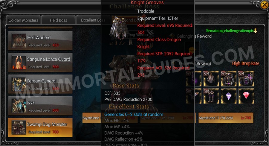 In-game screenshot of Excellent Hyon's Forefather's Silver Heart Knight Greaves tooltip