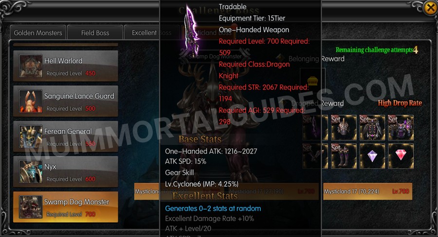 In-game screenshot of Excellent Hyon's Forefather's Silver Heart One-Handed Sword tooltip