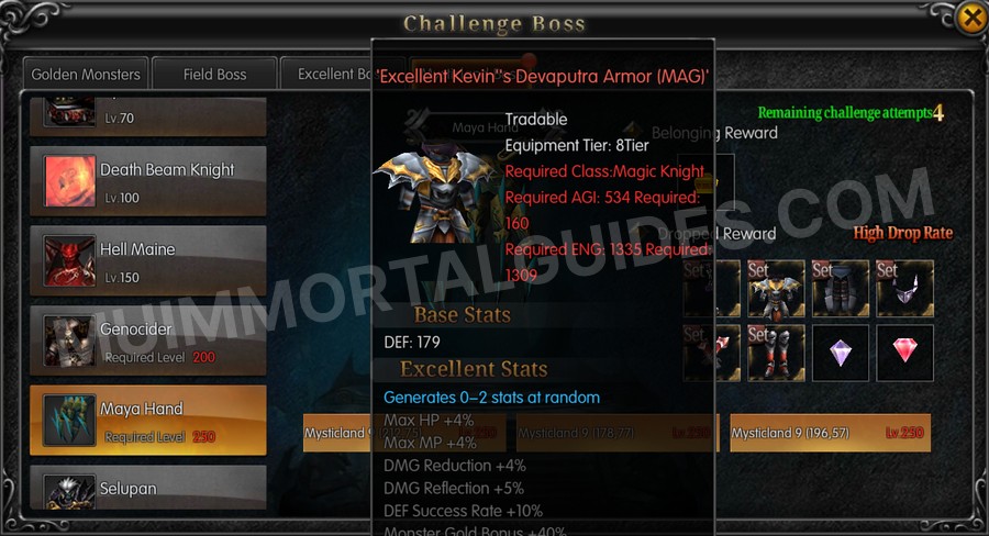 In-game screenshot of Excellent Kevin's Devaputra Armor (MAG) tooltip