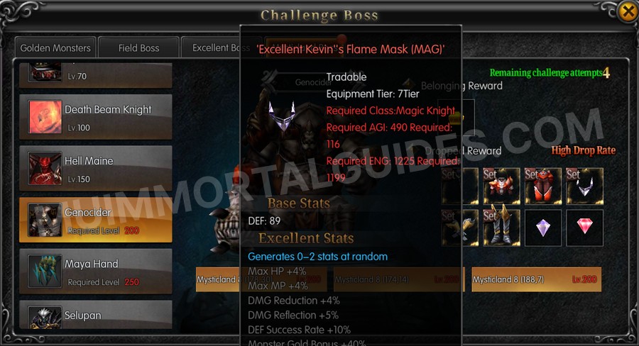 In-game screenshot of Excellent Kevin's Flame Mask (MAG) tooltip