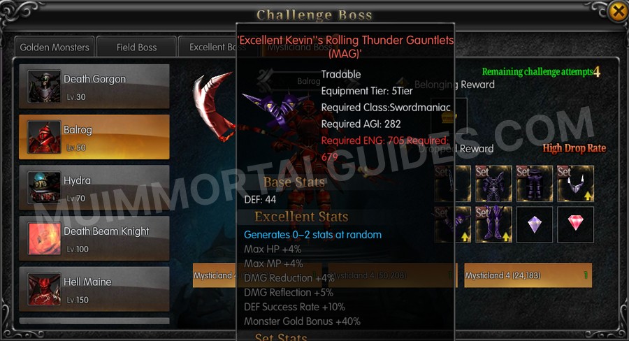 In-game screenshot of Excellent Kevin's Rolling Thunder Gauntlets (MAG) tooltip