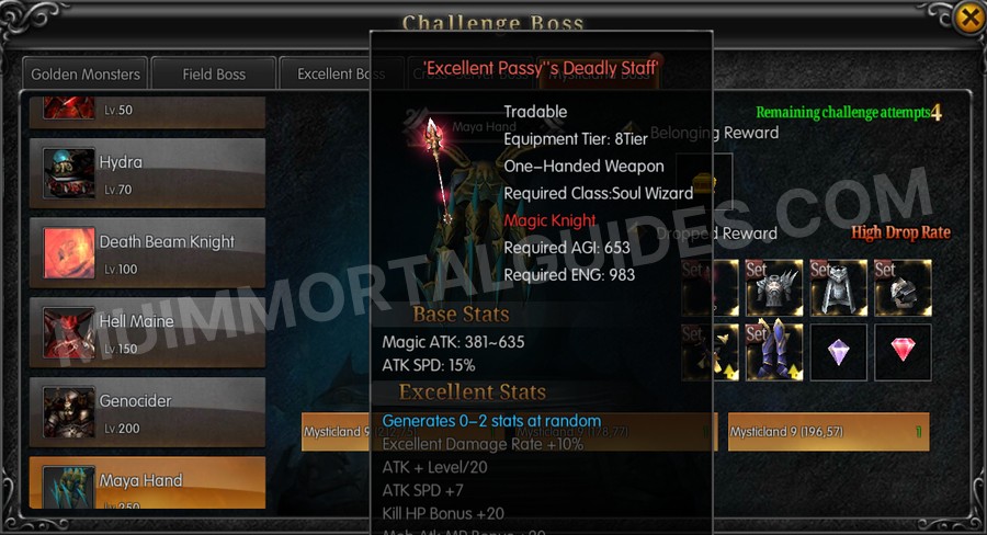 In-game screenshot of Excellent Passy's Deadly Staff tooltip