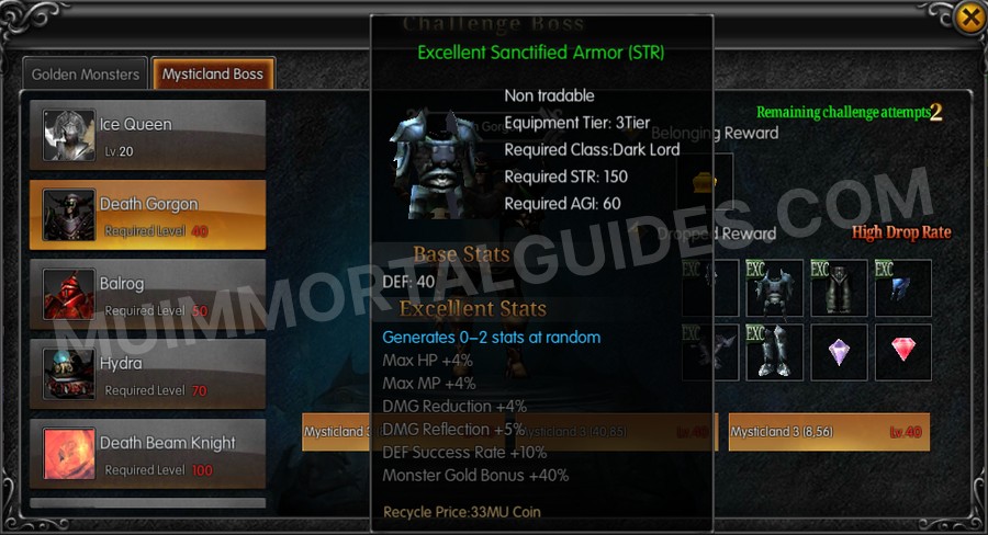 In-game screenshot of Excellent Sanctified Armor (STR) tooltip