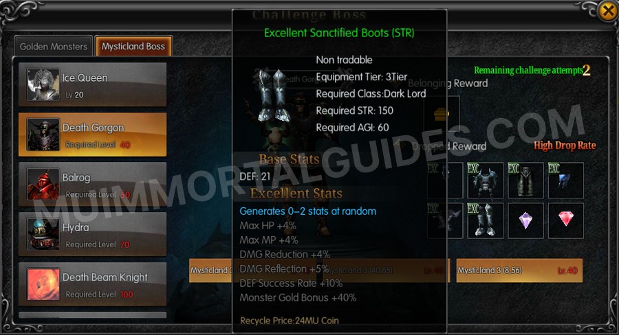 In-game screenshot of Excellent Sanctified Boots (STR) tooltip
