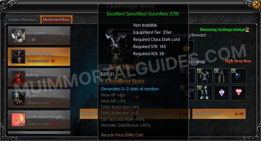 In-game screenshot of Excellent Sanctified Gauntlets (STR) tooltip