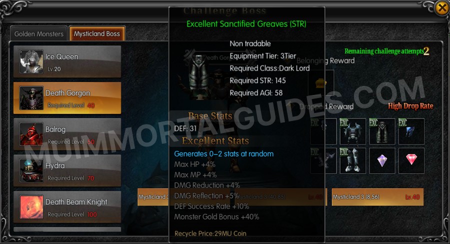 In-game screenshot of Excellent Sanctified Greaves (STR) tooltip