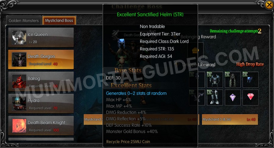 In-game screenshot of Excellent Sanctified Helm (STR) tooltip