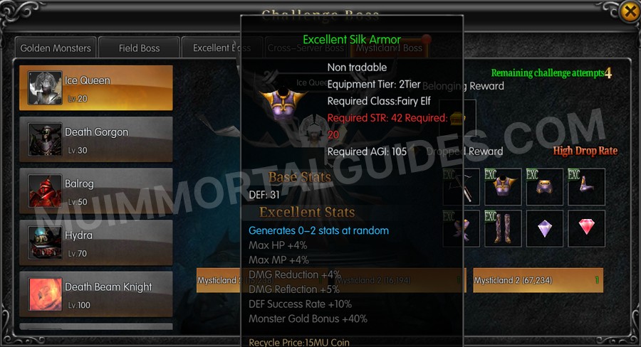 In-game screenshot of Excellent Silk Armor tooltip