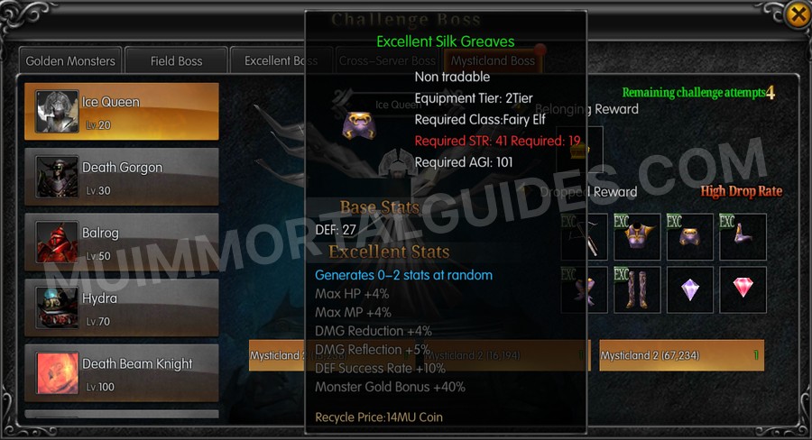 In-game screenshot of Excellent Silk Greaves tooltip