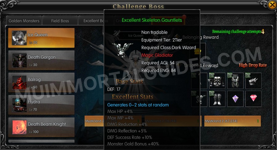 In-game screenshot of Excellent Skeleton Gauntlets tooltip