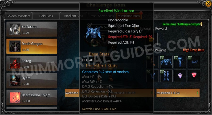 In-game screenshot of Excellent Wind Armor tooltip