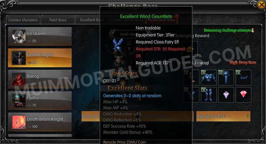 In-game screenshot of Excellent Wind Gauntlets tooltip