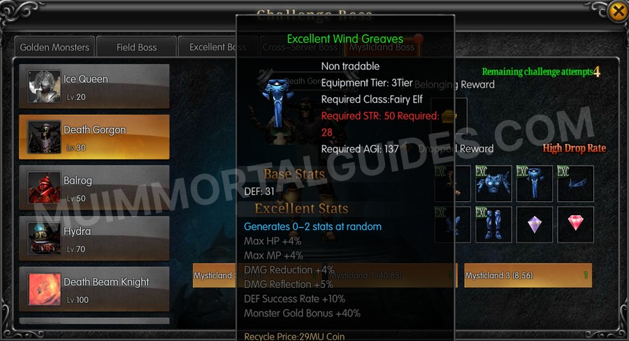 In-game screenshot of Excellent Wind Greaves tooltip