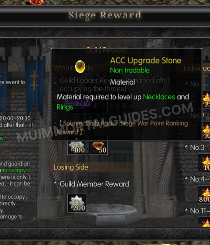 Screenshot of ACC Upgrade Stone