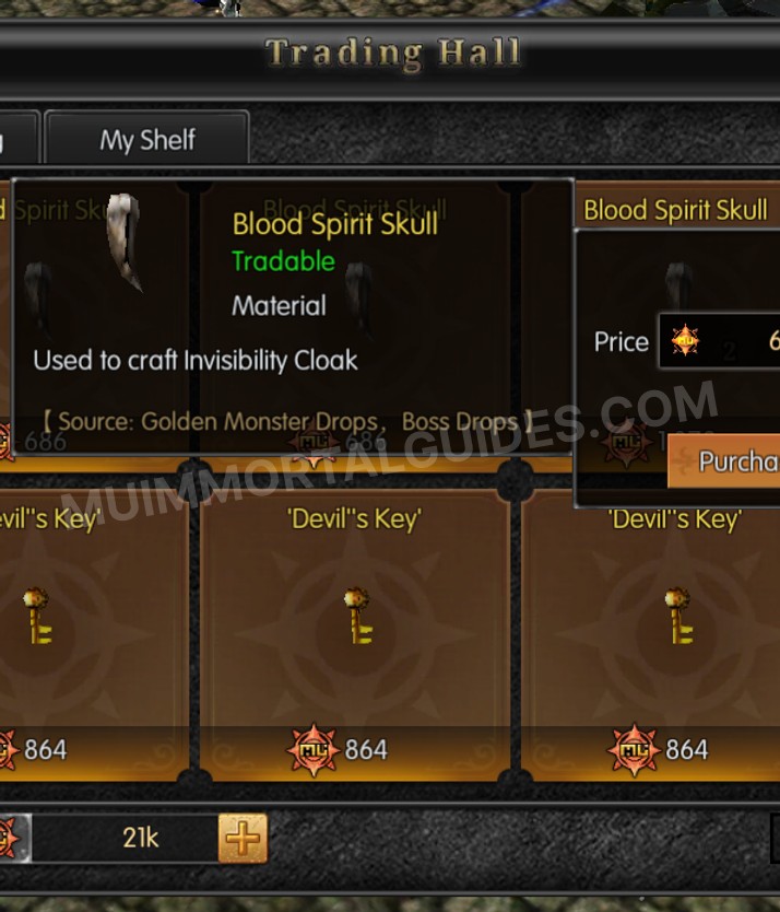 Screenshot of Blood Spirit Skull
