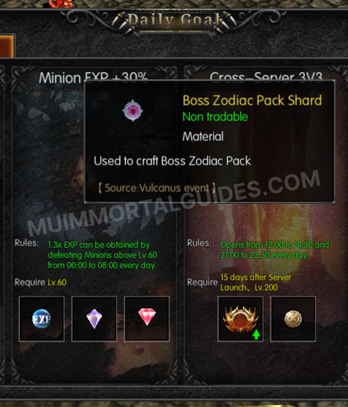 Screenshot of Boss Zodiac Pack Shard