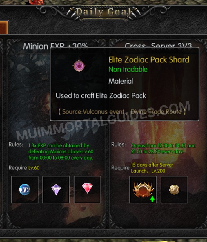 Screenshot of Elite Zodiac Pack Shard