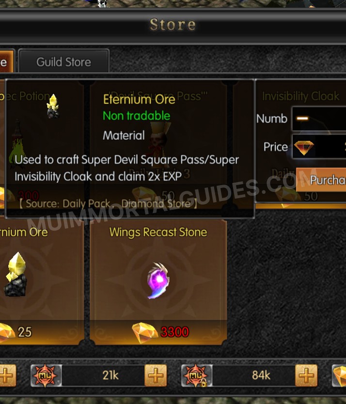 Screenshot of Eternium Ore