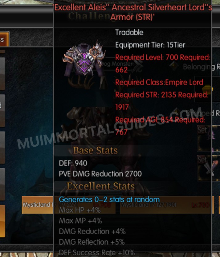 Screenshot of Excellent Aleis' Ancestral Silverheart Lord's Armor (STR)