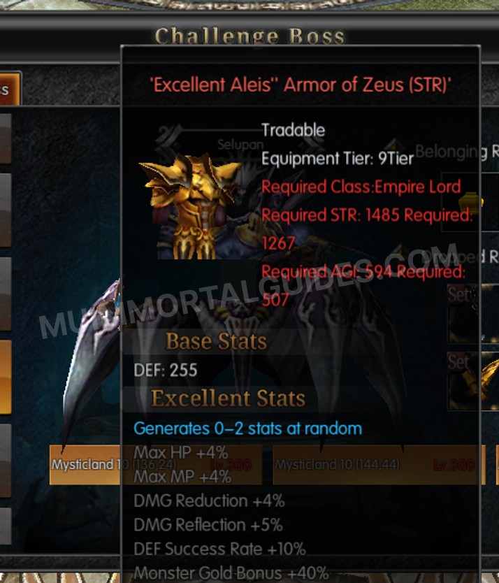 Screenshot of Excellent Aleis' Armor of Zeus (STR)