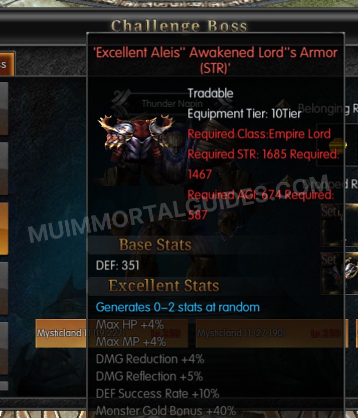 Screenshot of Excellent Aleis' Awakened Lord's Armor (STR)