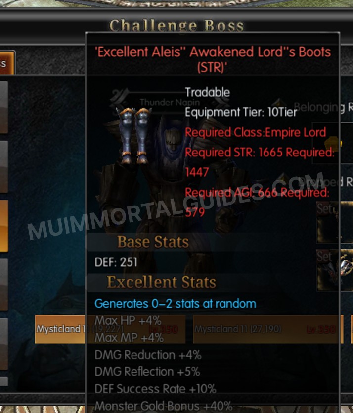 Screenshot of Excellent Aleis' Awakened Lord's Boots (STR)