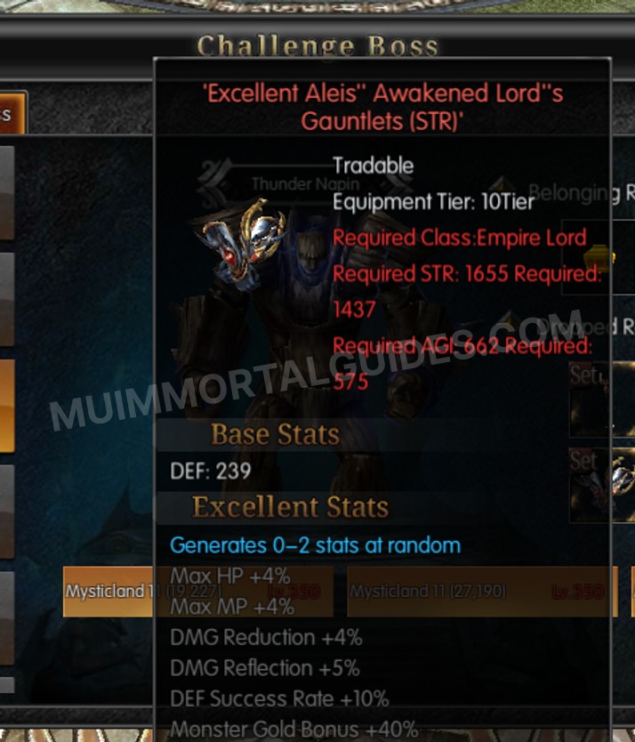 Screenshot of Excellent Aleis' Awakened Lord's Gauntlets (STR)